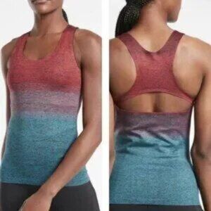 Athleta Red and Blue Gradient Tank Racerback Fitted Womens Sz S      NWT